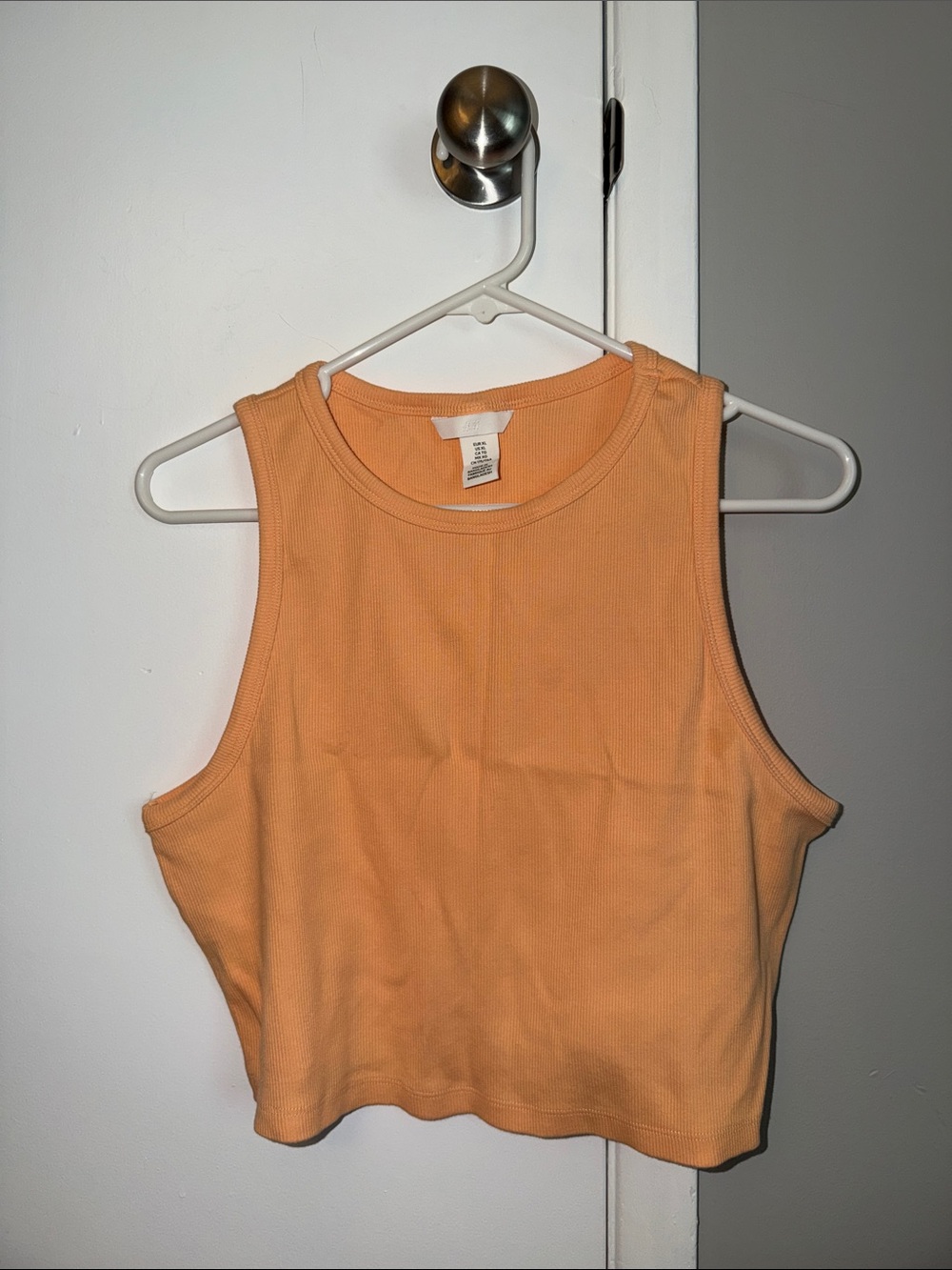 H&M Peach Ribbed Sleeveless Crop Tank